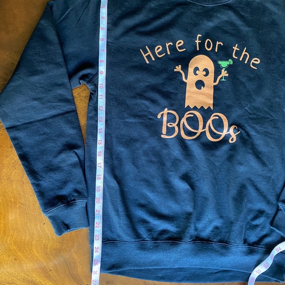Here For The Boos Halloween Ghost graphic sweatshirt black Medium - Picture 6 of 11